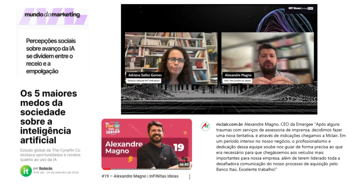 Alexandre Magno em entrevista ao MIT Sloan Review Brasil e no podcast InFINItas Ideias, com depoimento sobre a parceria com a Mclair